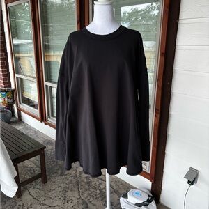 Free People Black Long Sleeve Tee